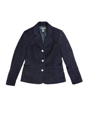 EDDIE BAUER Womens S Black Wool & 10% Angora Blazer
